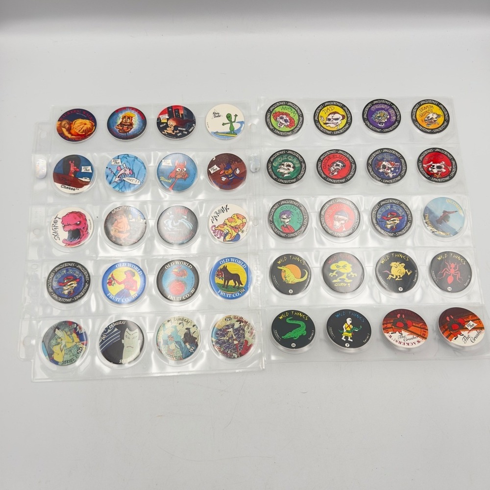 Vintage 1994 Imperial Wackers Pogs Slammers Lot Janglebones Samurai‎ Wild Things